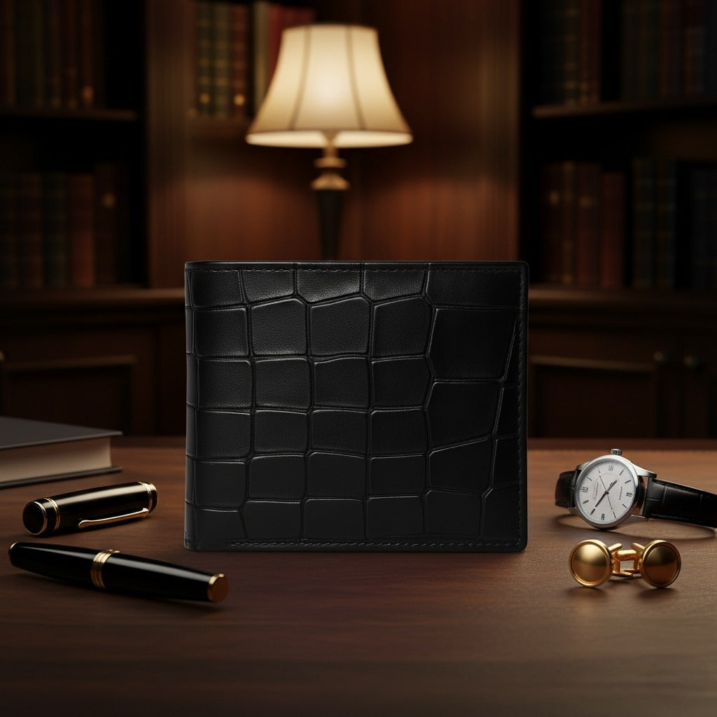 Black Wallet – Croco Leather